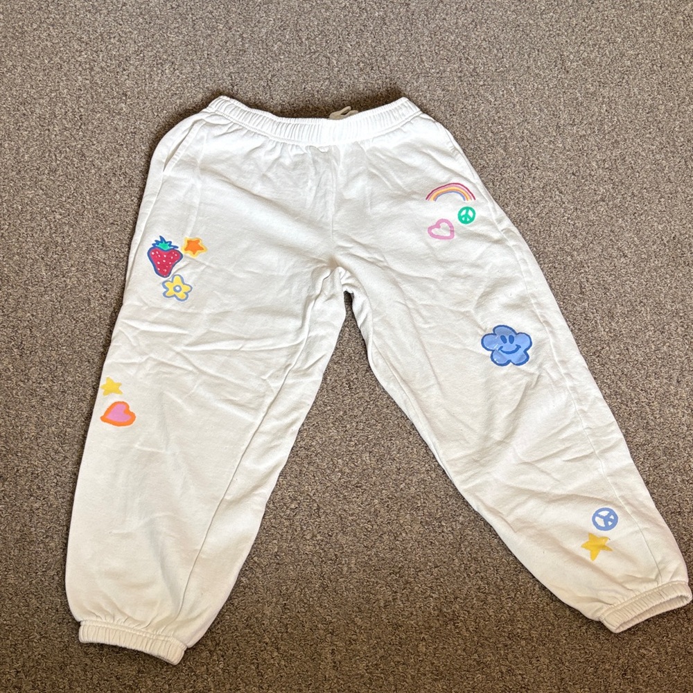 PacSun White Sweatpants with Designs